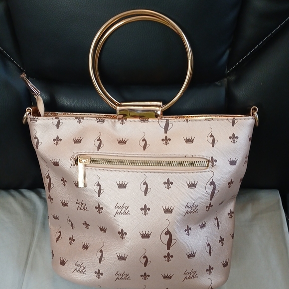 Vintage Y2K Baby Phat Rose Gold and Brown Handbag With Detachable Long Strap - Picture 3 of 9